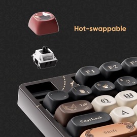 Akko Wireless Gaming Keyboard The Lord of Mysteries 5108B Plus Hot-Swappable Tri-Mode Mechanical Keyboard RGB Backlight, Piano Pre Lubed Switch