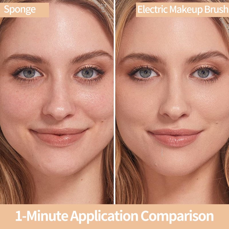 360° Electric Makeup Brush with 2 Replaceable Brush Heads, 2