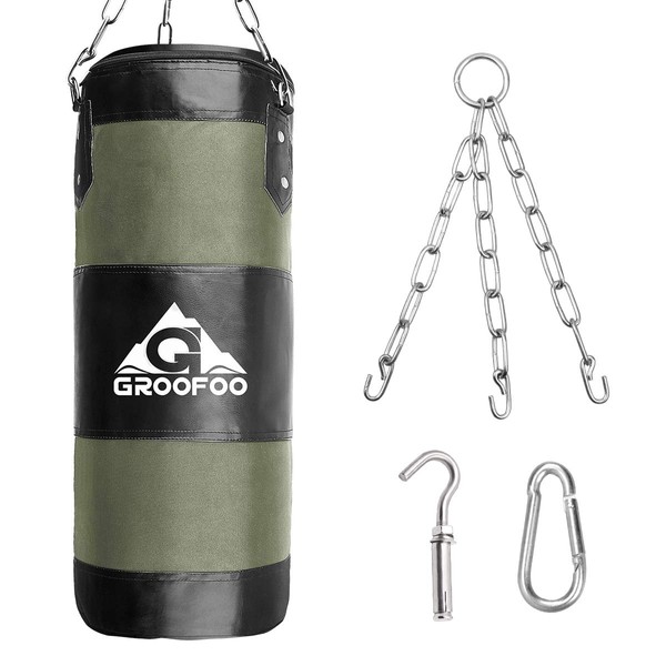 GROOFOO Punching Bag, Sandbag, Boxing, Hitting, Body Workout, Fitness, Martial Arts, Change Mood, Stress Relief, Hanging Type, Karate, Kickboxing, Stress Relief, Hitting Practice, Wall Mounted, Home Exercise Equipment, Women/Kids (31.5 x 11.0 inches (80 