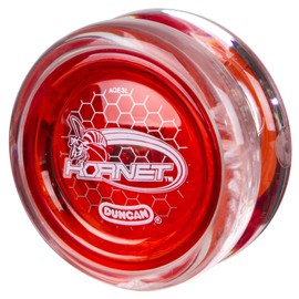 Duncan Toys Hornet Pro Looping Yo-Yo with String, Ball Bearing Axle and Plastic Body, Clear with Red Cap