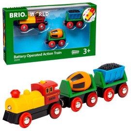 BRIO World - 33319 Battery Operated Action Train | 3 Piece Toy Train for Kids Ages 3 and Up