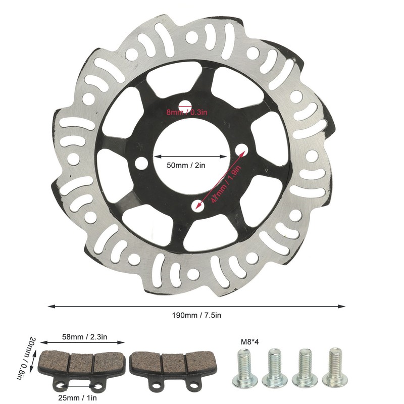 190mm Brake Disc Front Rear Brake Disc Plate With Retaining