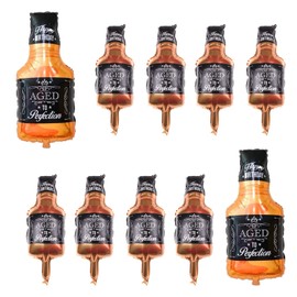 GLASNES 10 Pcs Whisky Bottle Balloons, 2 Pcs 35.4 inch Big Whisky Bottle Balloons and 8 pcs 16 inch Small Whisky Bottle Balloons Birthday Party Decoration Supplies