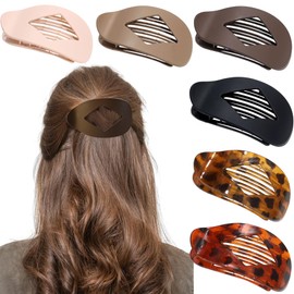 Pack of 6 Flat Hair Clips, Women's Hair Clips, Flat Hair Claws, Women's Hair Clip, Large Hair Clip for Thin, Thick Hair, Flat Hair Claw Clip for Lay Down and Drive