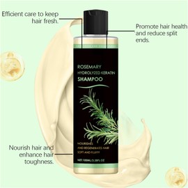 Organic Rosemary Hair Growth Shampoo, Rosemary Hydrolyzed Keratin Shampoo,Natural Thickening & Strengthening Shampoo, Nourishes Hair Soft and Fluffy,Hair Growth Shampoo for Women and Men, 100ml