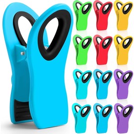 Clips para bolsas de alimentos,12 PCS Clips de Cocina con Imán para Refrigerador,Colgable,pinzas para cerrar bolsas de alimentos，Ideal para almacenamiento en el hogar y la cocina
