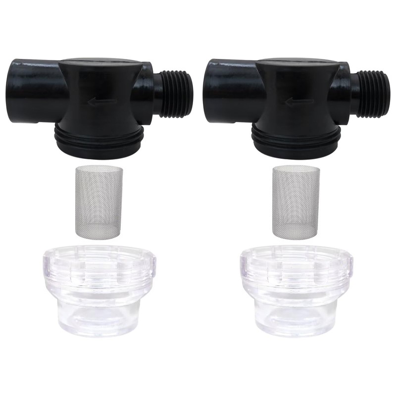 LINGSEE 2 Pack Transparent RV Water Pump Strainer Filter Compatible