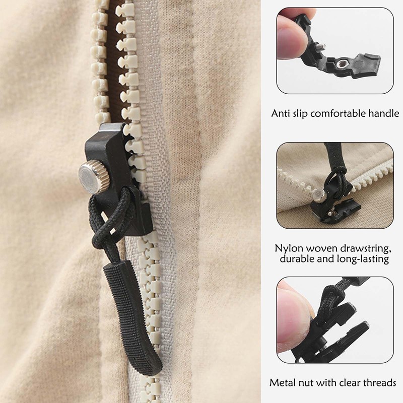 12Pcs Zipper Repair Kit, Universal Replacement Instant Zipper Fix Sliding