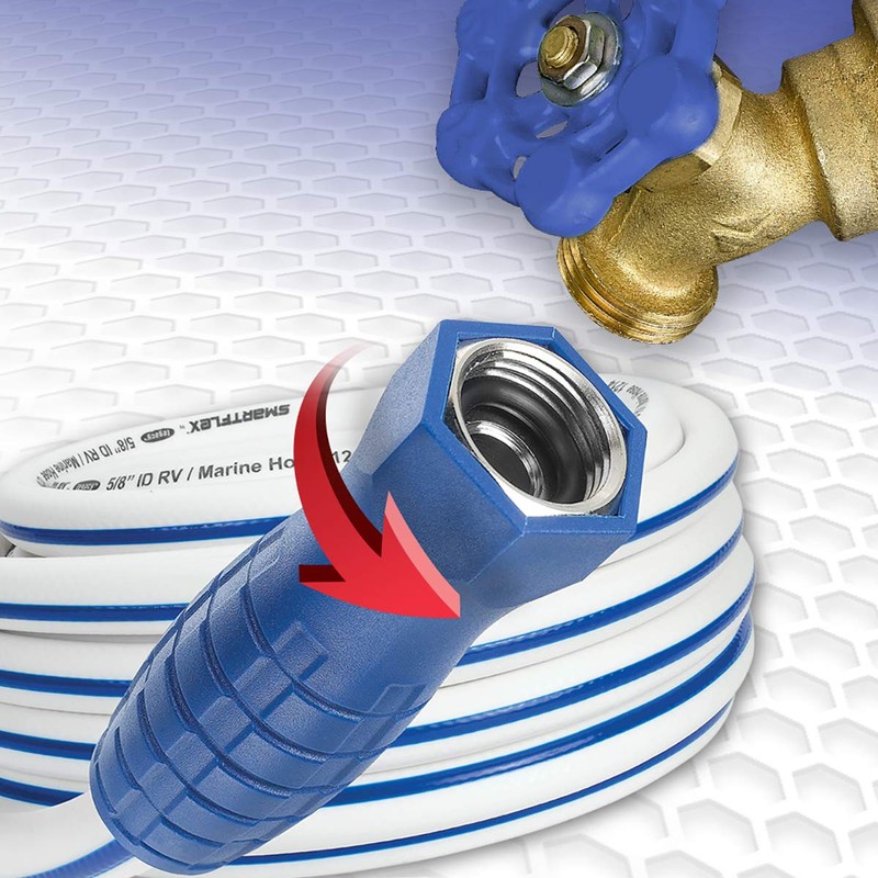 SmartFlex HSFRV425 x 25', 3/4"-11 1/2 GHT Fittings Water Hose,