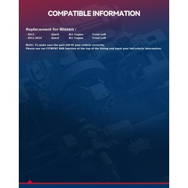 KAX 66-6411 Front Left Axle Shaft Assembly Fits 2011 2012 2013 2014 2015 Nissan Quest, 1 PCS CV Axle