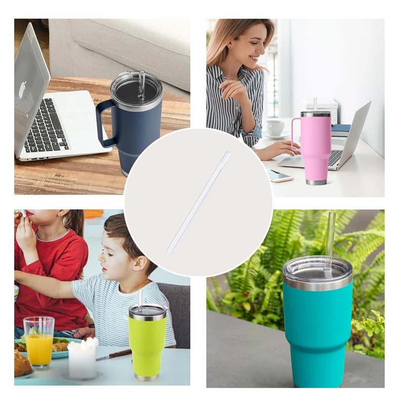 6 Pcs Straws for Yeti Reusable Tumbler Replacement Straw Lids