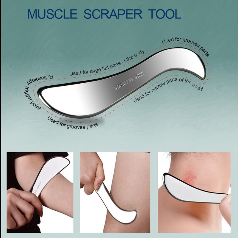 BYYDDIY 4 in 1 Muscle Scraper Tool Kit,Scraping Massage Tools