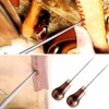 2 Pcs Wooden Handle with Gourd Shape Awl Tool Alloy,Leather