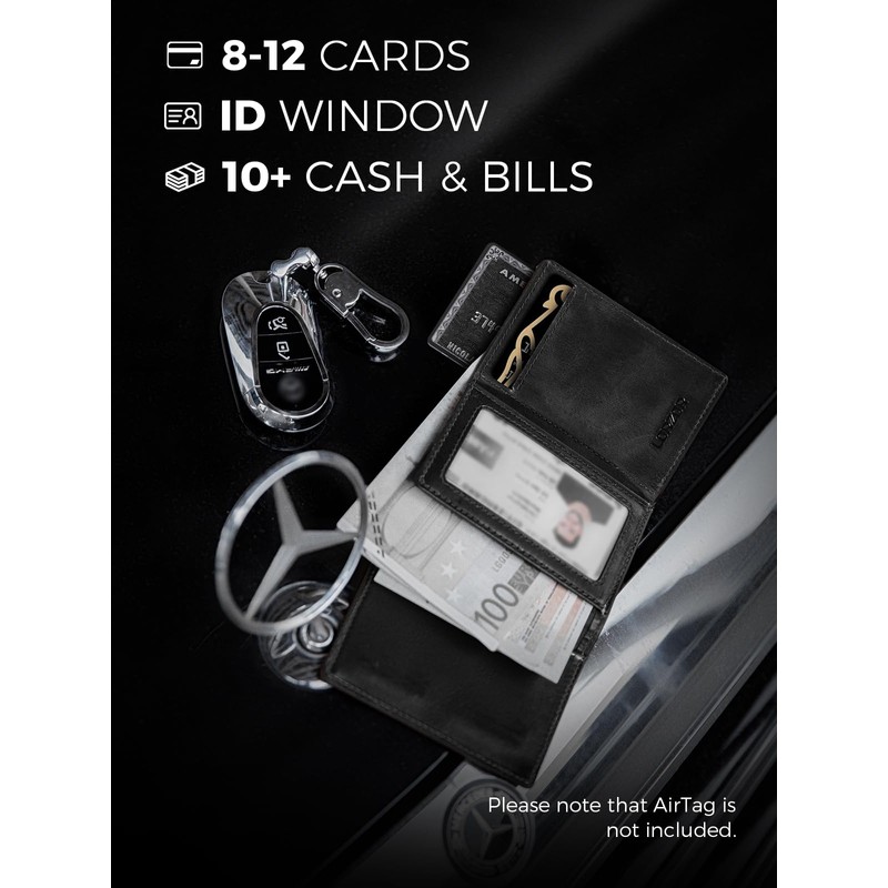 LORZOR Wallet for Men with Metal Card Holder, Pop Up