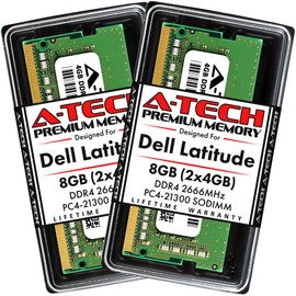 A-Tech 8GB (2x4GB) RAM for Dell Latitude 5510, 5410, 5310, 3510, 3410 | DDR4 2666MHz SODIMM PC4-21300 Laptop Memory Upgrade Kit