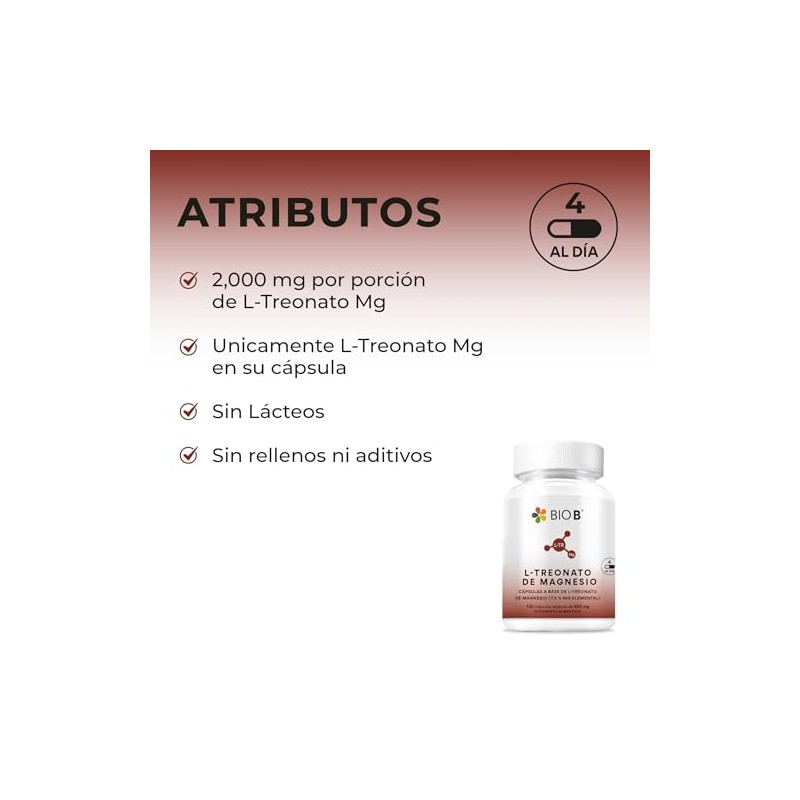 BIO B L-Treonato de Magnesio 2000mg | Memoria y Concentración