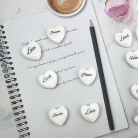 24pcs Inspirational Rocks with Words,Heart Affirmation Stones for Family and Friends as Gifts, Encouragement Stones for Home, Garden, Office Decor,1.18''Each