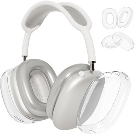 MOLOPPO Funda transparente negra para AirPods Max 21 (202620242020) (USB-CLightning), funda protectora de TPU suave, accesorios de piel de colores