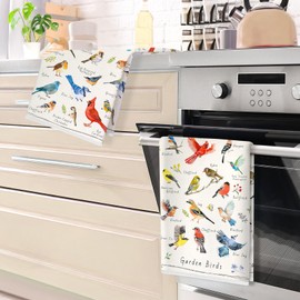 Arquiel Birds Microfiber Kitchen Towels, Soft Absorbent Hand Towel 40 × 60 cm, Thick Dish Cloth for Party Anniversary Holiday Decoration Housewarming Gifts