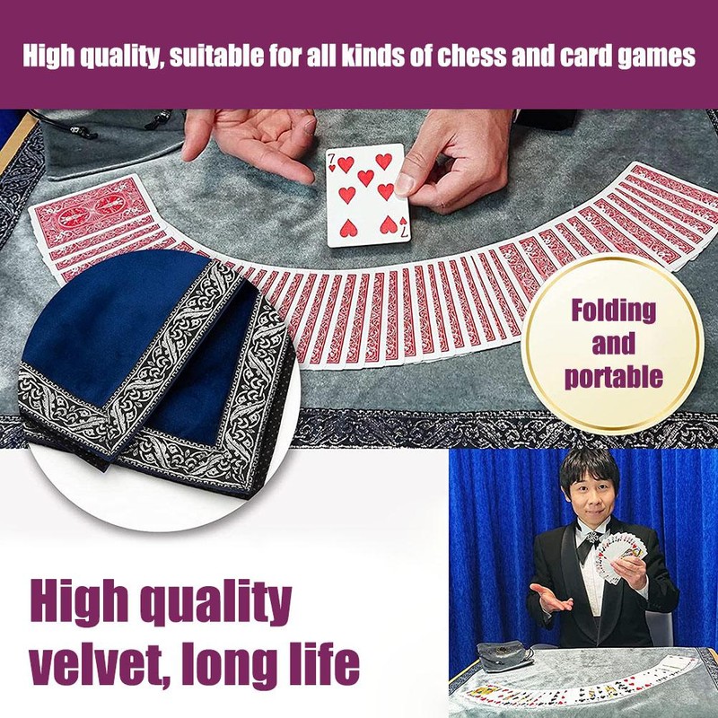 Tarot Cloth Velvet Tarot Tablecloth with Bag Witch Divination Moon