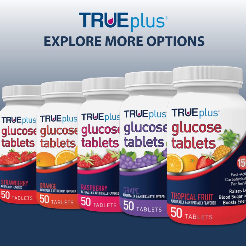 TRUEplus® Glucose Tablets, Orange - 50ct