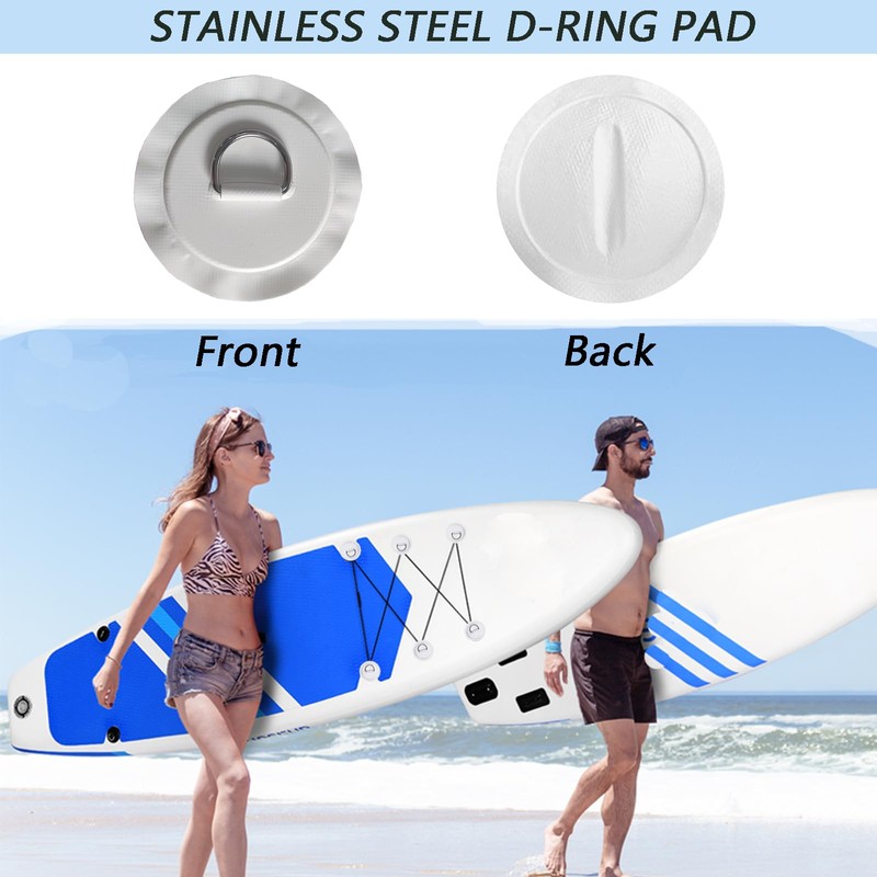 TONLOOEEL 6 Pack 4.33"/11cm Stainless Steel D-Ring Circular Patch for
