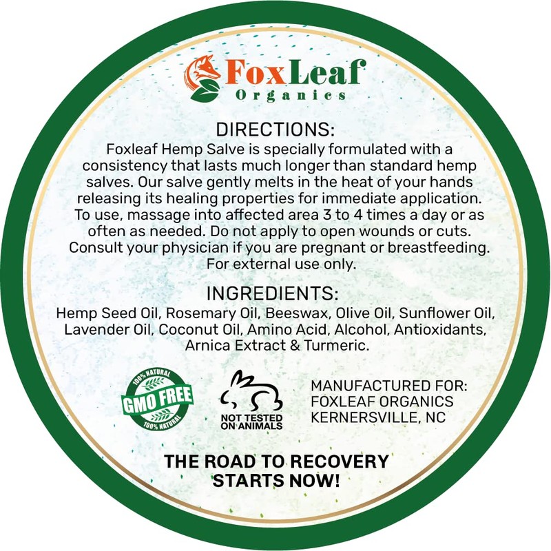 FOXLEAF Hemp Oil Balm with Arnica Montana & Turmeric -
