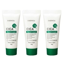 EVERYYOU CICA Hand Cream, 2.1 oz (60 g), Set of 3, Unscented, Deer, Made in Japan, Doshisha, Prevents Dryness, Rough Skin, Fingertips, Skin Care, Penetration, Moisturizing Care, High Hydration, Beauty