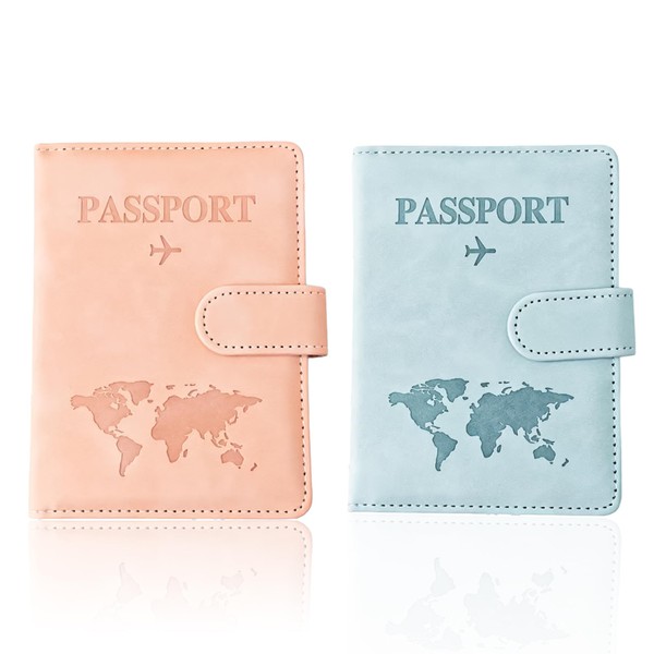2PCS Magnetic Clasp Passport Holder Passport Holder Cover Wallet Case