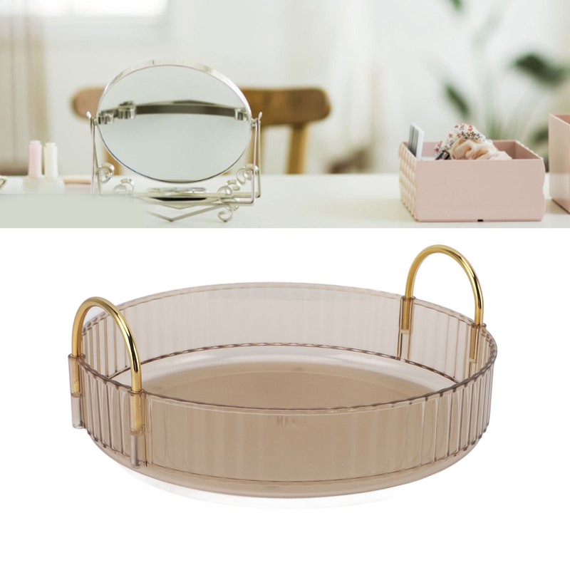Round Storage Tray 360 Degree Rotating Waterproof Clear Desktop Organizer
