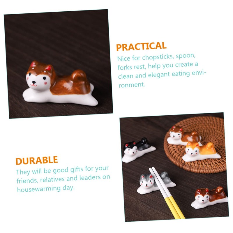 Mikinona 4pcs Ceramic Chopstick Rest Cartoon Holders for Utensils Elegant