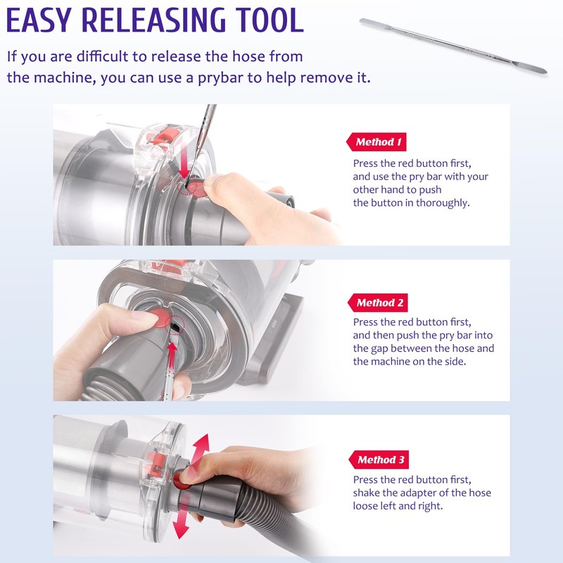 Dusting Brush & Flexible Extension Hose Compatible with Dyson V7/