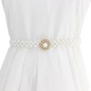 Pearl Waist Belt Flower Belts for Women Pearl Elastic Belt