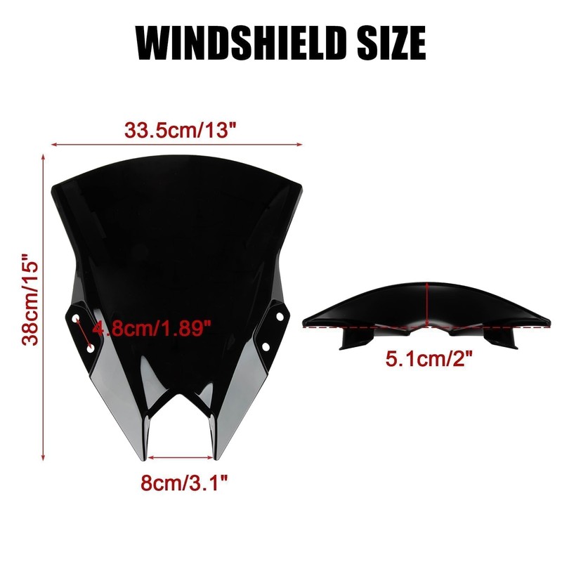 Windshield for NINJA500 SE 2024 2025, PSLER Windscreen Double Bubble