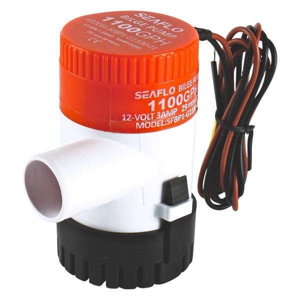 SEAFLO 01 Series 1100 GPH Bilge Pump – 12V, 1-1/8"