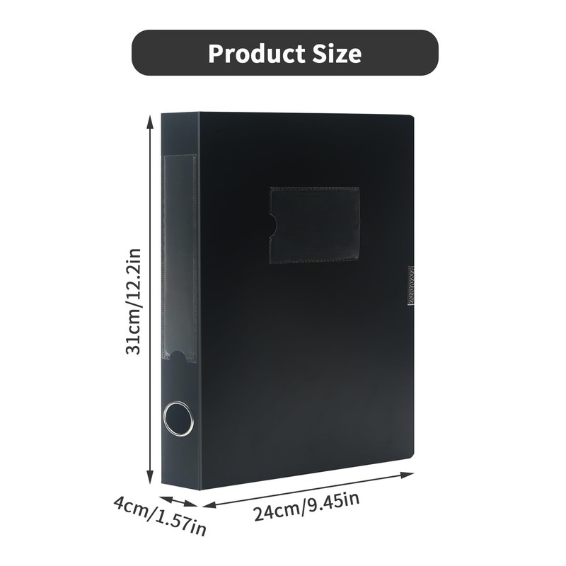 4 Pack Box Files A4,Plastic Box File with Lid,40mm Spine