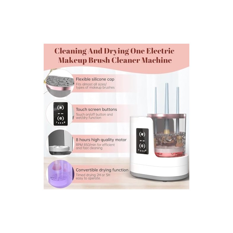 ZJchao Limpiador de Brochas de Maquillaje Eléctrico