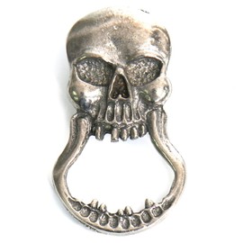 Guardian Bells SKULL HEAD SUNGLASS HOLDER BIKER PIN MOTORCYCLE VEST JACKET, Silver, 3''