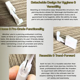 Geettcaifu 2 Pack Nose Piercing Gun, Self Nose Piercing Kit, Unit Disposable Nose Piercing Gun with Nose Stud Piercing Kit Tool - Silver