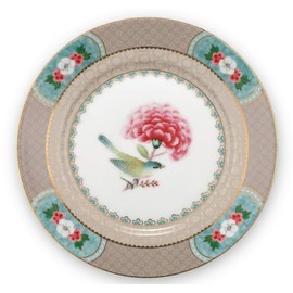 Pip Studio Blushing Birds Pastry Plate, Khaki, 17 cm
