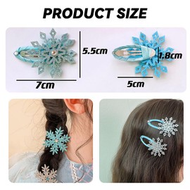 JEYORZY Pack of 6 Snap Hair Clips, Large, Snowflakes Hair Clip, Christmas Snowflakes Hair Pin, Accessories for Thick, Thin and Fine Hair