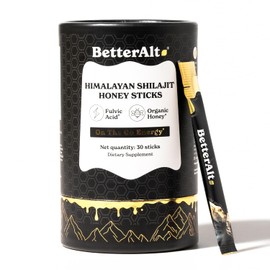 Better Alt Pure Himalayan Shilajit Sticks with Organic Honey, Saffron | Easy to Consume Shilajit| 30 Sticks for Energy Boost & Immune Support, 85+ Trace Minerals, 75%+ Fulvic Acid