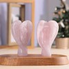 Sportmusies Hand-Carved Natural Rose Quartz Angel Figurine Home Desk Decoration,