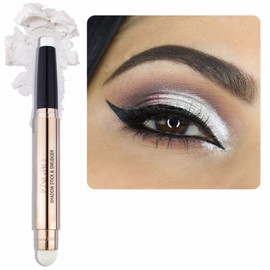 Enfuntins Cream Eyeshadow Stick, Long-Lasting, Eye Brightener Eyeshadow with Built-in Smudger Pearl White Shimmer