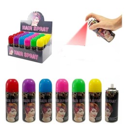 Temporary Hair Color Spray Set Vibrant Assorted Colors Fast-Drying Non-Sticky Formula -6 Pack