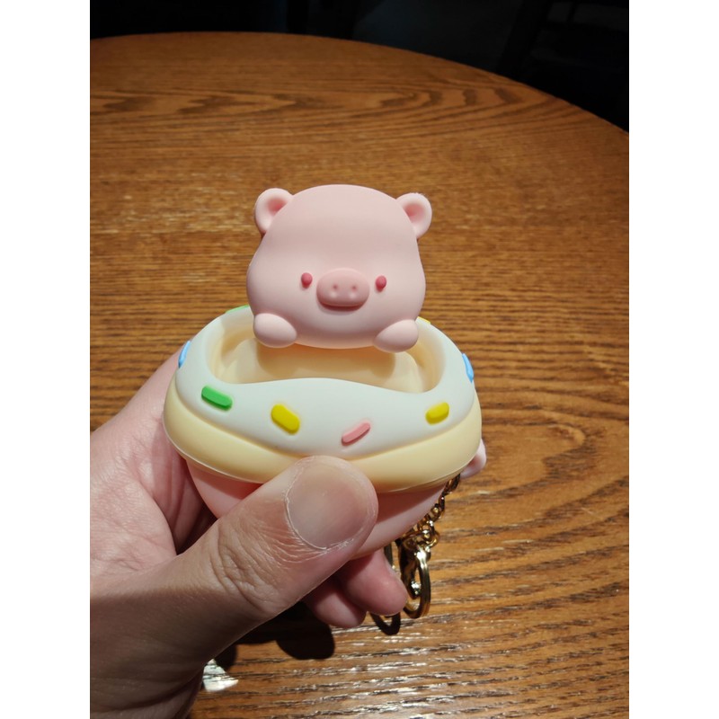 Pandachilla Cute Piglet Bag Charm Keychain, Pink