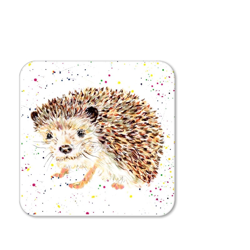 Coaster Hedgehog British Wildlife Hand Painted Animals Coasters Watercolour Art