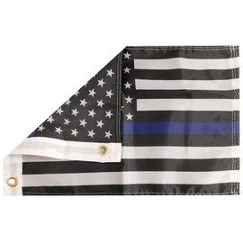 Trade Winds USA Thin Blue Line Police Memorial Law Enforcement 150D Premium Quality Fade Resistant Heavy Duty 12x18 12"x18" Flag Woven Poly Nylon Grommets (RUF)