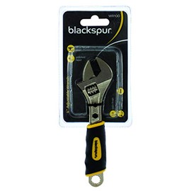 1x Yellow 15cm Forged Steel Adjustable Wrench - Universal Adjustable Wheel Nut Pipe Spanner Car Tool - by Blackspur