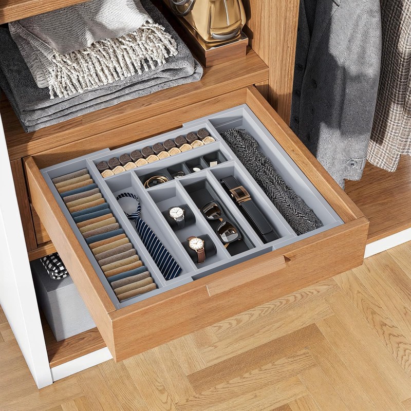 Pipishell Bamboo Expandable Drawer Organizer for Utensils Holder, Adjustable Cutlery